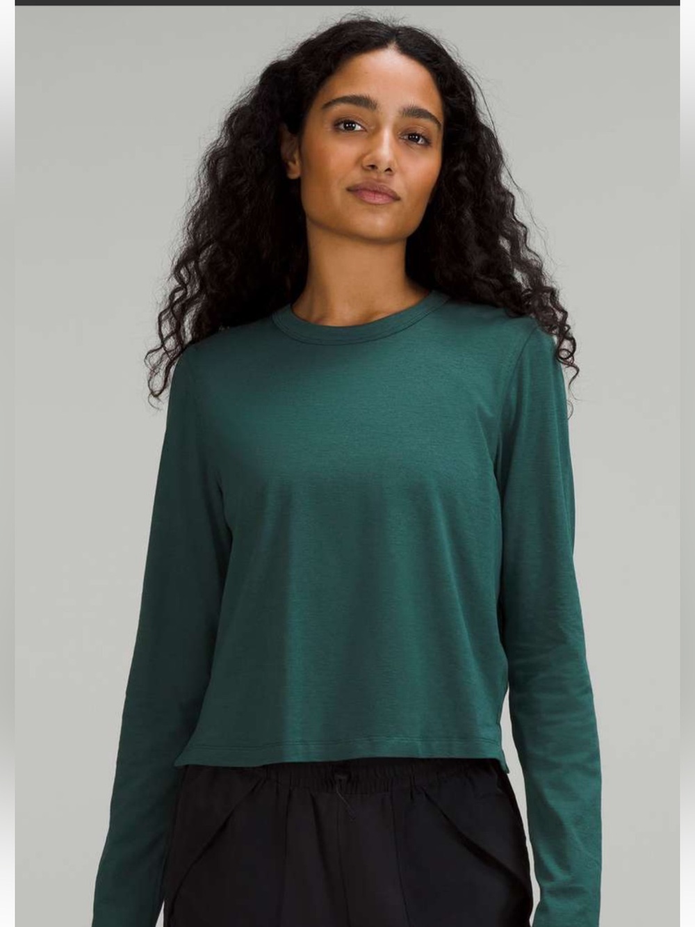 Lululemon Classic-Fit Cotton-Blend Long Sleeve Shirt-Green Jasper size 8
